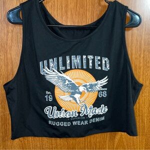 SHEIN Black Unlimited Graphic Crop Top